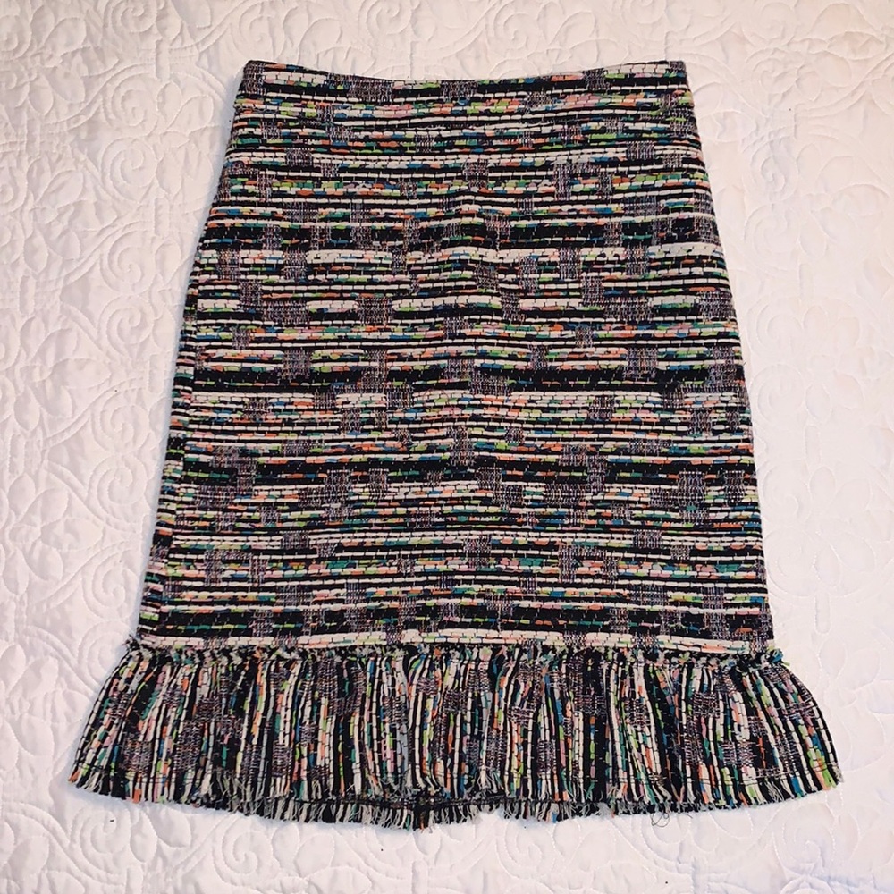 Ann Taylor multicolored tweed pencil skirt.
